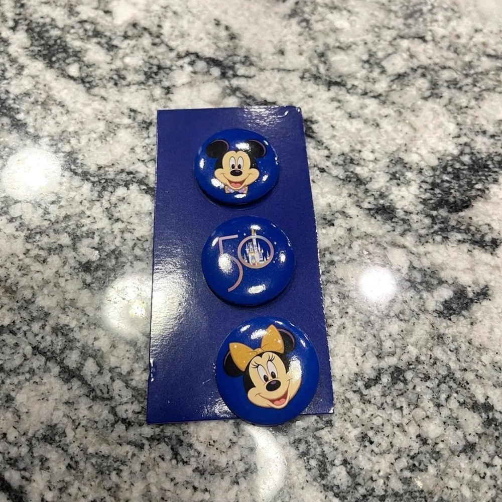 Disney 50th Anniversary Mickey and Minnie buttons
